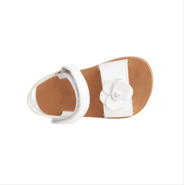 Toddler White Flower Sandal (Sizes 4-12)
