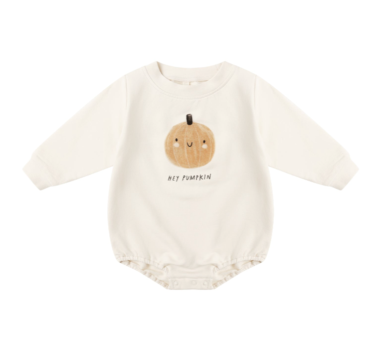Crewneck Bubble Romper (Pumpkin) *FINAL SALE*