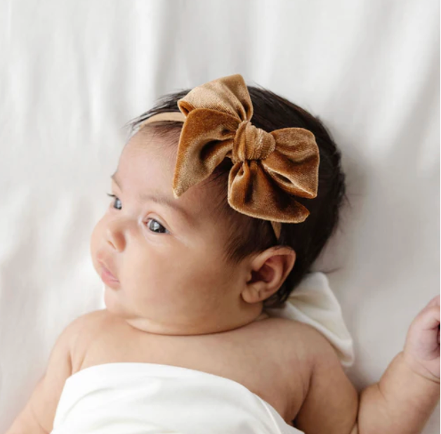 Velvet Bow Headband (Cinnamon)