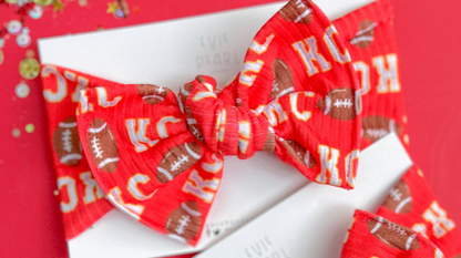 Red KC Football Baby Bow Turban