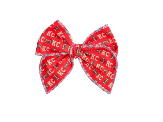 Red KC Football Alligator Clip