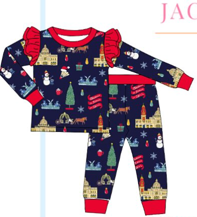 Christmas in KC Ruffle PJ Set