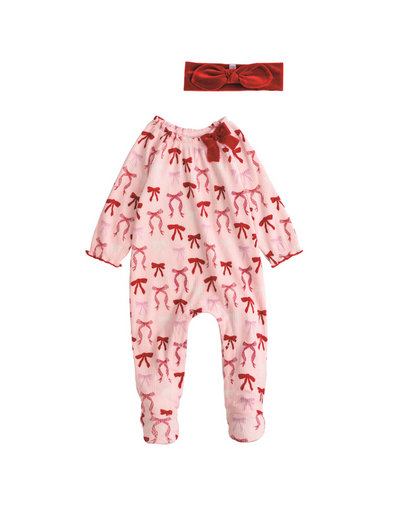 Christmas Bow Sleeper & Headband Set *FINAL SALE*