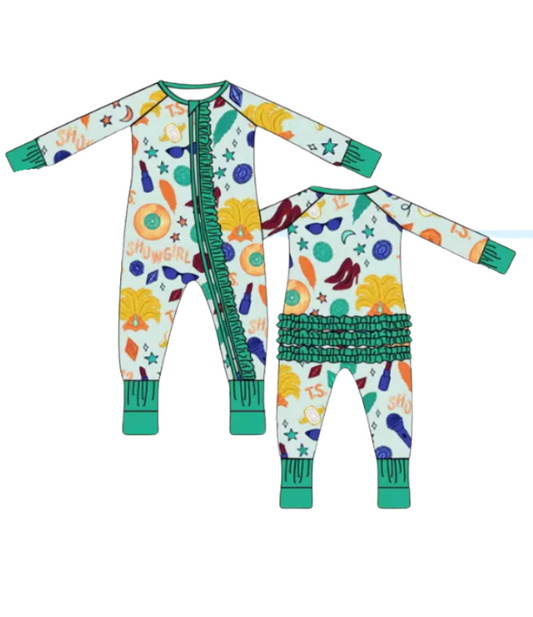 Life of A Showgirl Inspired Ruffle Zip