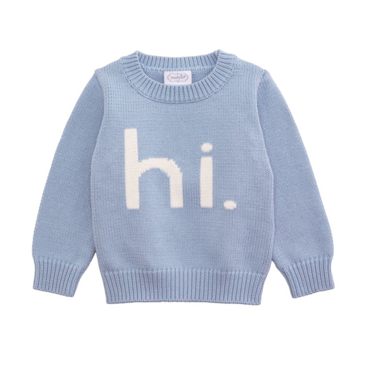 "Hi" Baby Boy Sweater