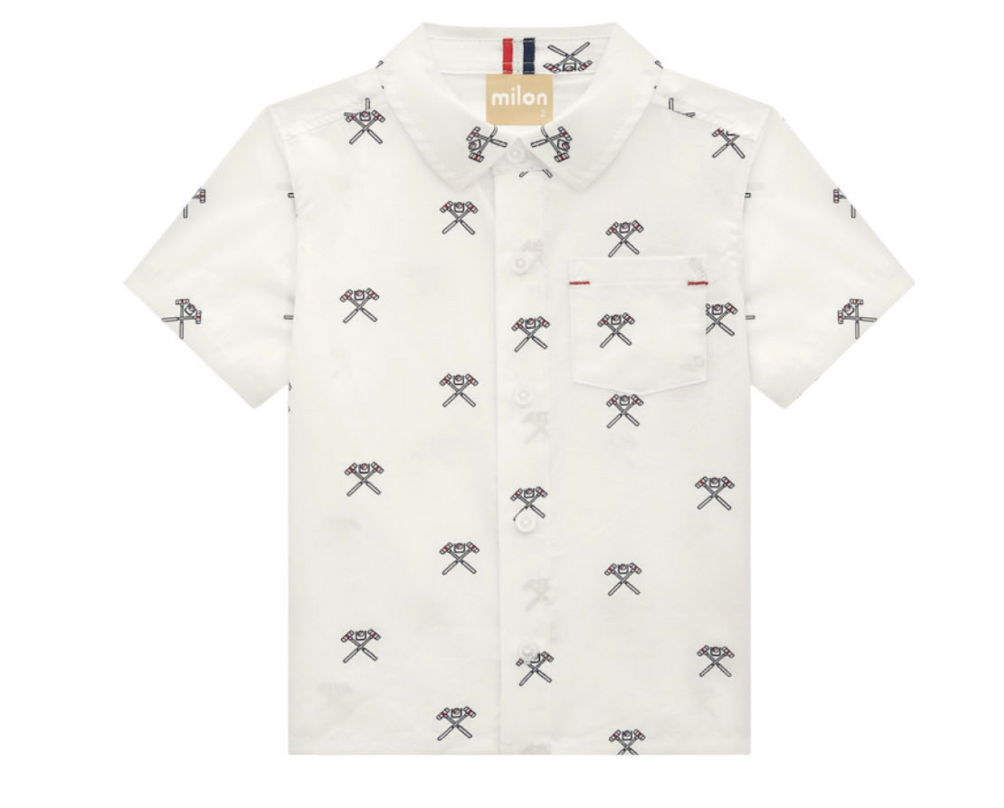 Croquet Club Button-Up & Navy Short Set