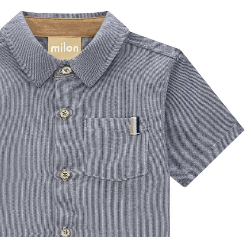 Harbor Stripe Button-Up & Belted Short Set