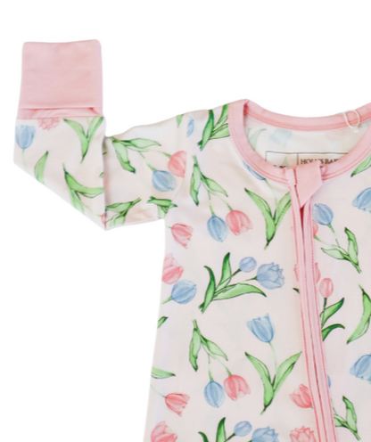 Zipper Romper (Tulips)