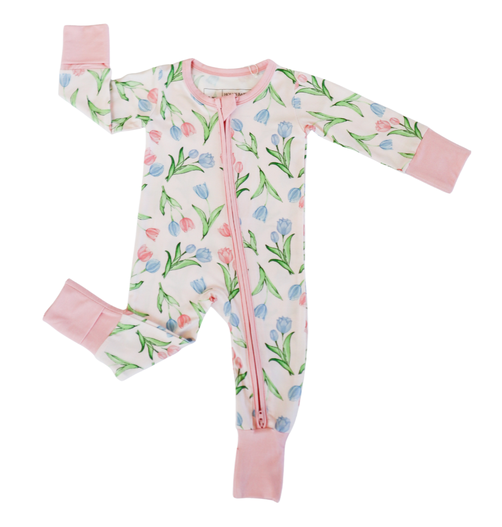 Zipper Romper (Tulips)