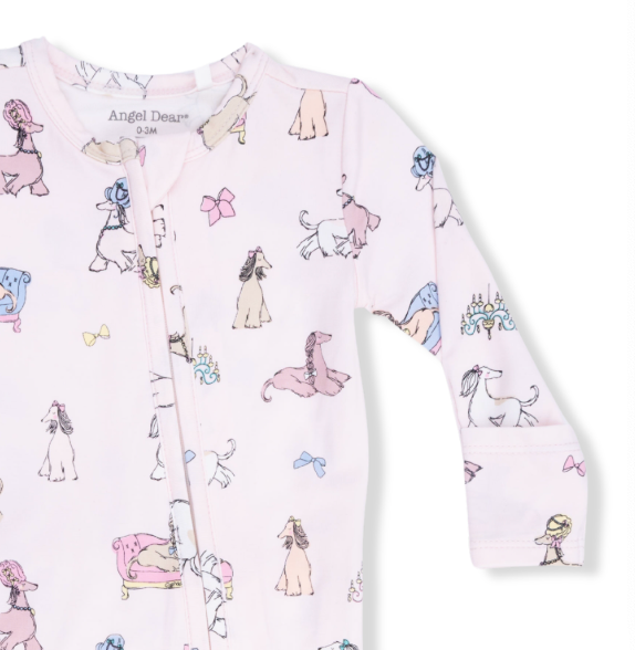 Fancy Hounds w/ Bows Zipper Footie