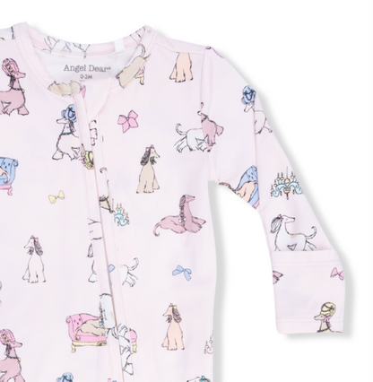 Fancy Hounds w/ Bows Zipper Footie