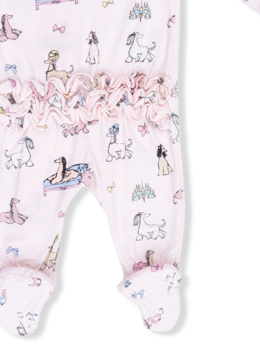 Fancy Hounds w/ Bows Zipper Footie
