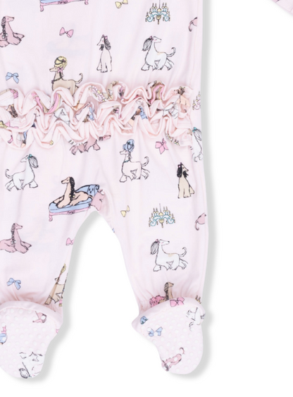 Fancy Hounds w/ Bows Zipper Footie