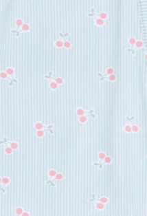 Tiny Cherry Stripe 2 Way Ruffle Sleeve Zipper Footie