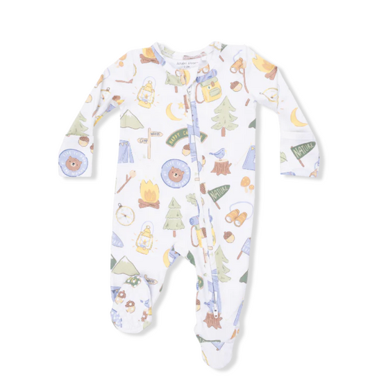 Camping Blue 2 Way Zipper Footie