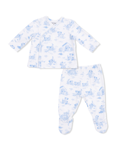 Blue Puppy Toile Take Home Set