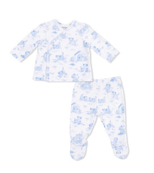 Blue Puppy Toile Take Home Set