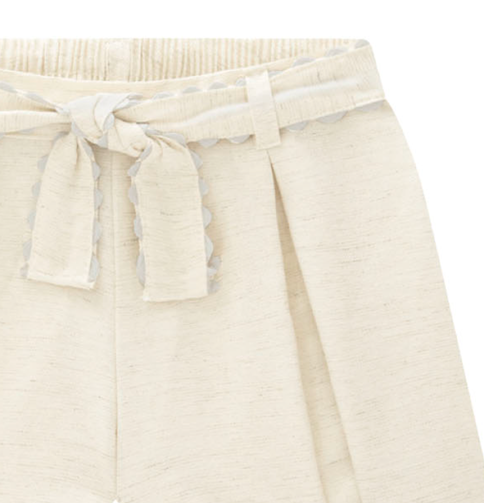 Oatmeal Tie-Front Shorts
