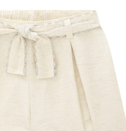 Oatmeal Tie-Front Shorts