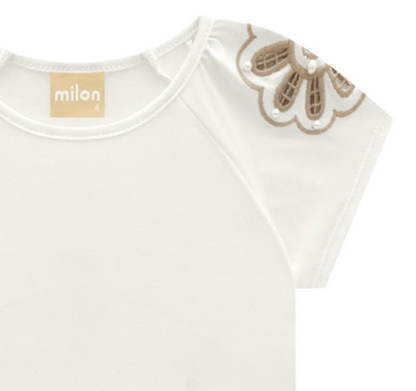 Petal Embroidered Sleeve Top