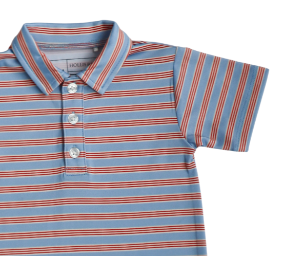 Knox Romper (Red/Blue Stripe)