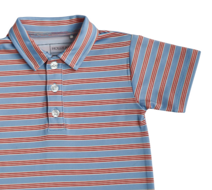 Knox Romper (Red/Blue Stripe)