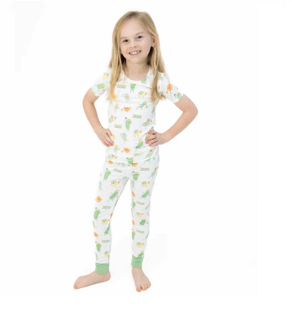 Pickles Playing Pickleball - Short Sleeve Loungewear Set