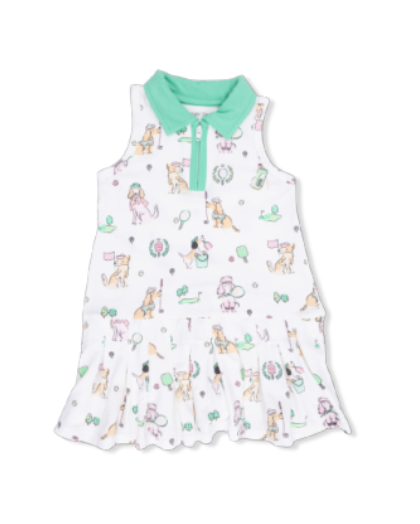 Country Club Dogs Pink - Polo Tennis Dress with Cartwheel Short
