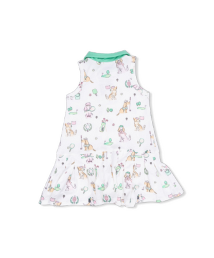 Country Club Dogs Pink - Polo Tennis Dress with Cartwheel Short
