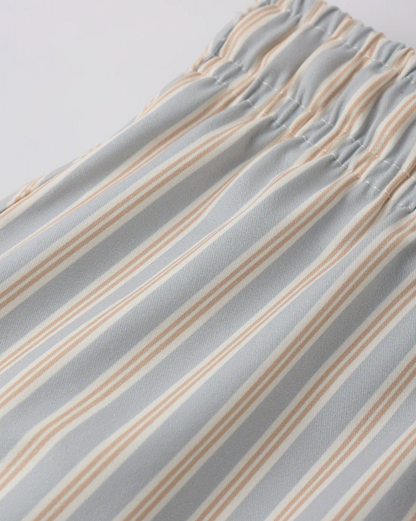 BOYS SWIM SHORT BLUE + BUTTERSCOTCH STRIPE
