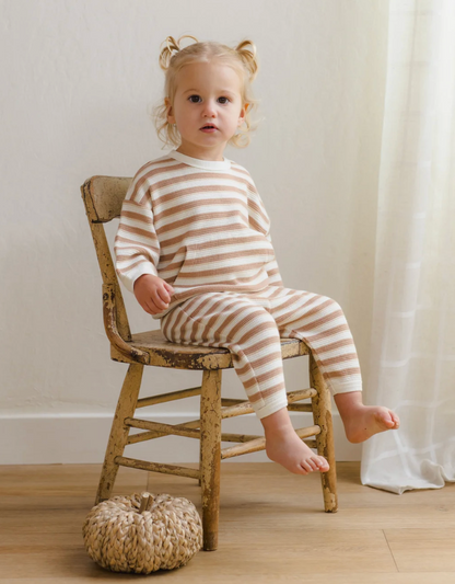 WAFFLE SLOUCH SET (SPICE STRIPE)