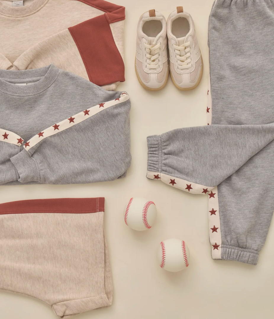 PANELED SWEATPANT (HEATHERED DUSTY BLUE)