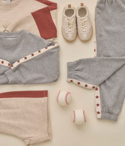 PANELED SWEATPANT (HEATHERED DUSTY BLUE)