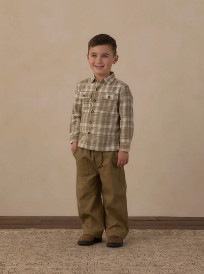 CORDUROY SHIRT (OLIVE DOBBY PLAID)