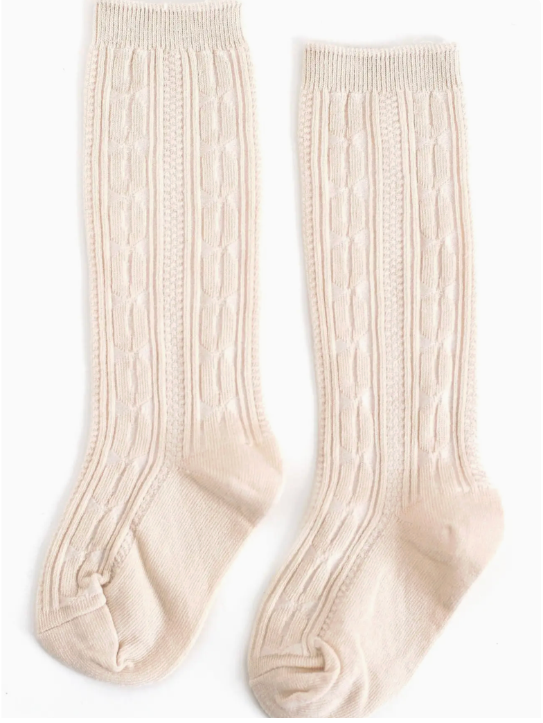Cable Knit Knee High Socks