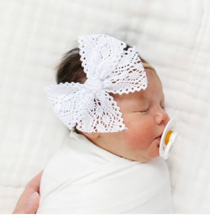 Lace Crochet Bow Nylon Headband