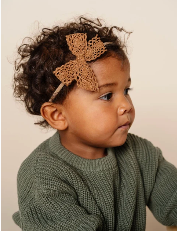 Lace Crochet Bow Nylon Headband