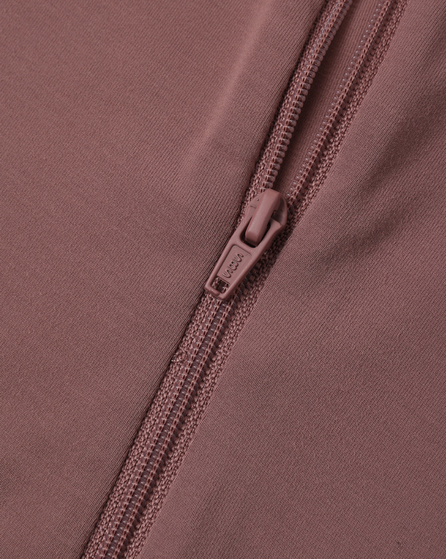 BAMBOO ZIP FOOTIE (MULBERRY)