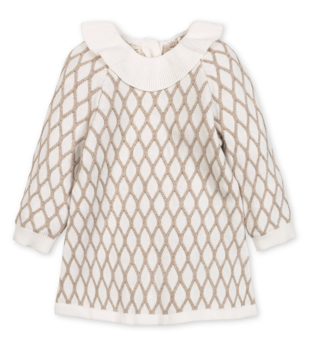 ORGANIC RUFFLE COLLAR SWEATER DRESS