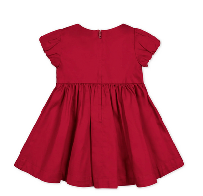 ORGANIC SMOCKED PUFF SLEEVE DRESS