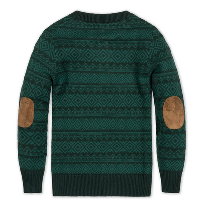 ORGANIC SWEATER HENLEY w/ ELBOW PATCHES