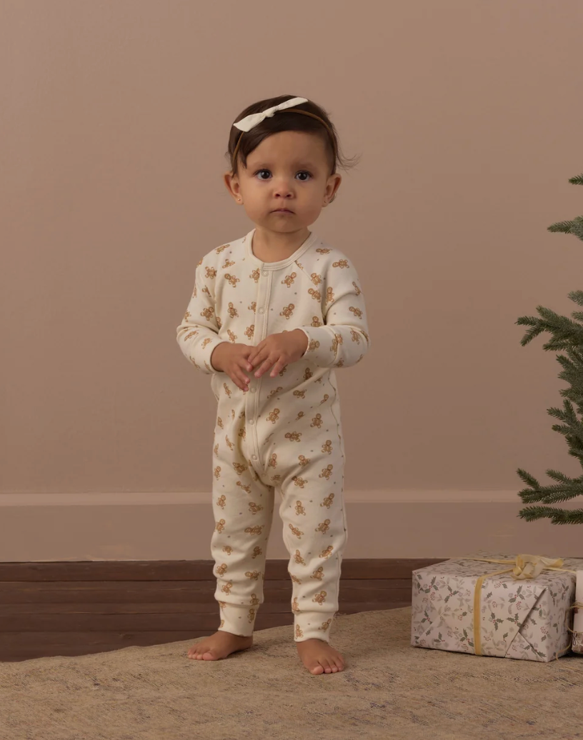 ORGANIC LONG JOHN PAJAMAS (GINGERBREAD)
