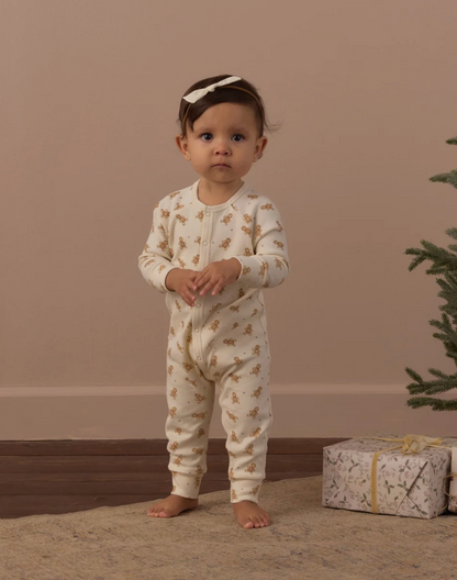 ORGANIC LONG JOHN PAJAMAS (GINGERBREAD)
