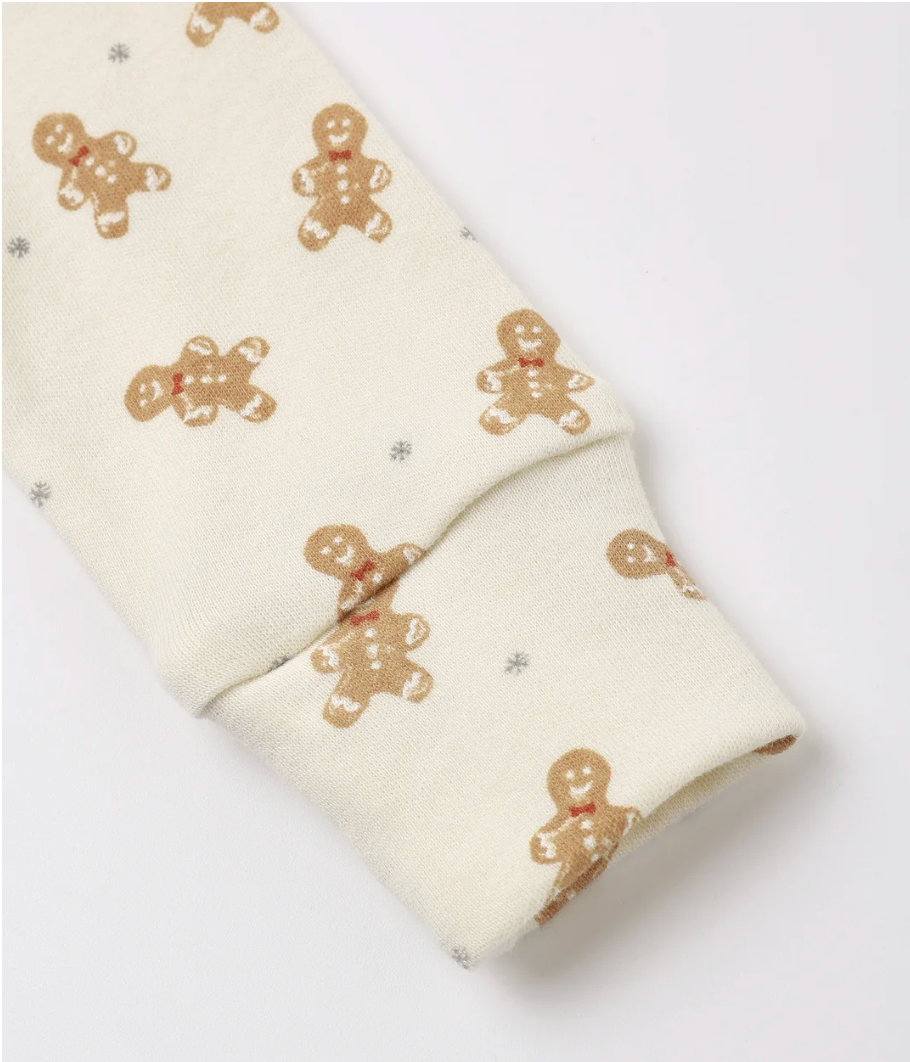 ORGANIC LONG JOHN PAJAMAS (GINGERBREAD)