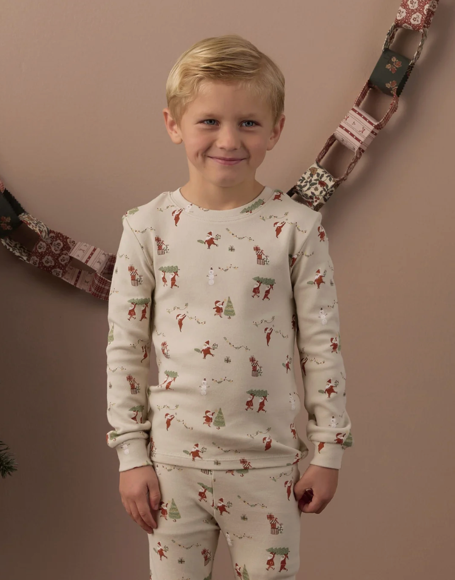ORGANIC LONG SLEEVE PJ SET (GNOME VILLAGE)
