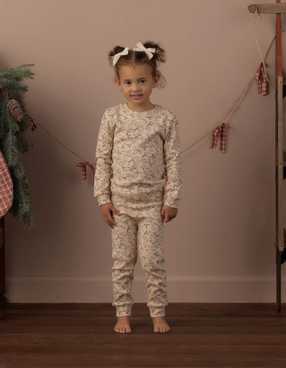ORGANIC LONG SLEEVE PJ SET (HOLLY FLEUR)