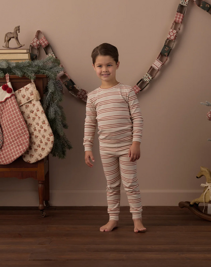 ORGANIC LONG SLEEVE PJ SET (HOLIDAY STRIPE)