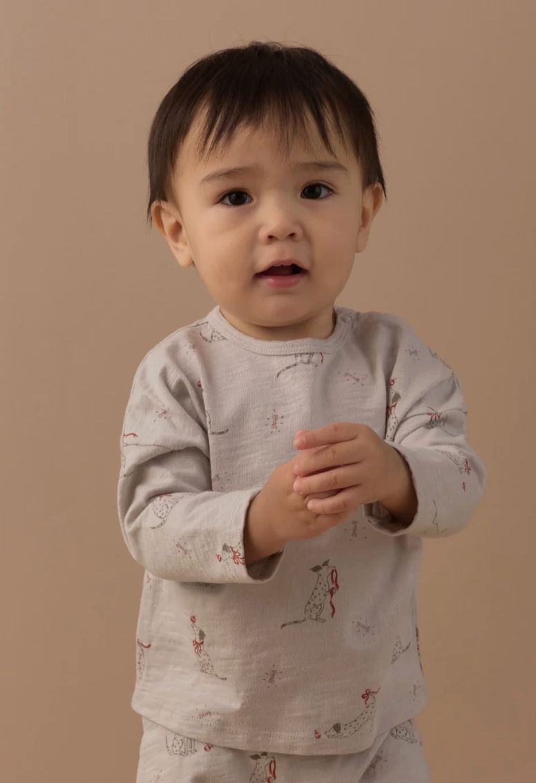LONG SLEEVE TEE + PANT SET (DALMATIAN)