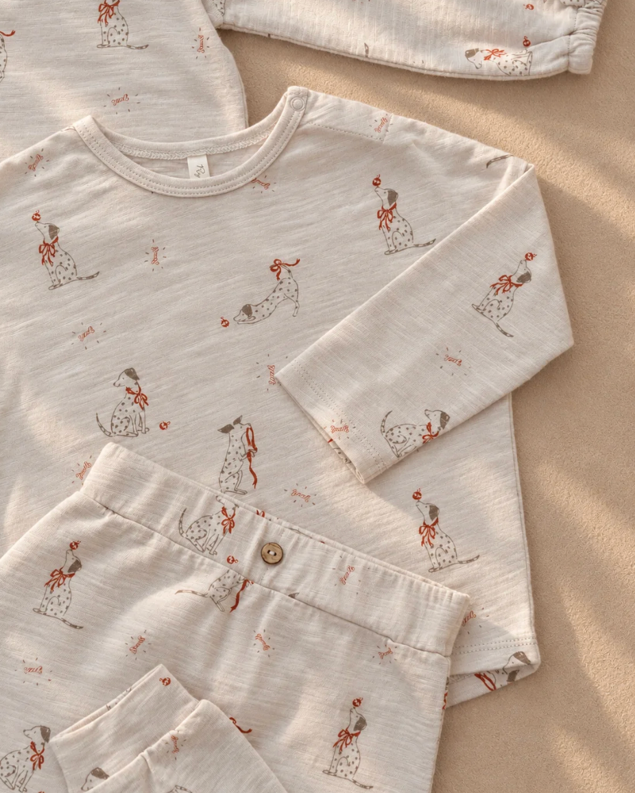 LONG SLEEVE TEE + PANT SET (DALMATIAN)