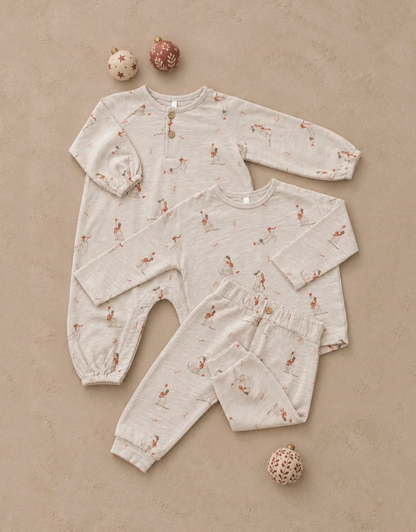LONG SLEEVE TEE + PANT SET (DALMATIAN)